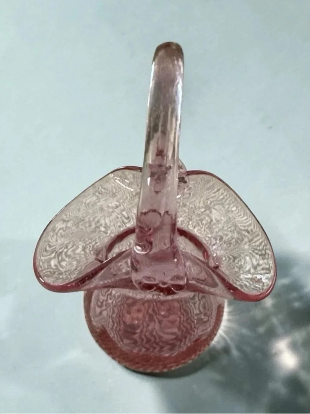 Pink Glass Basket-Style Purse Charm